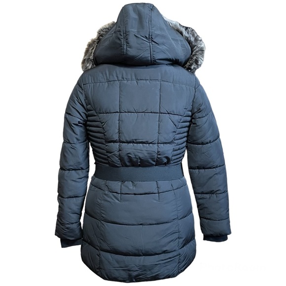 YMI Medium Black and Gold Long Winter Jacket - Picture 3 of 14